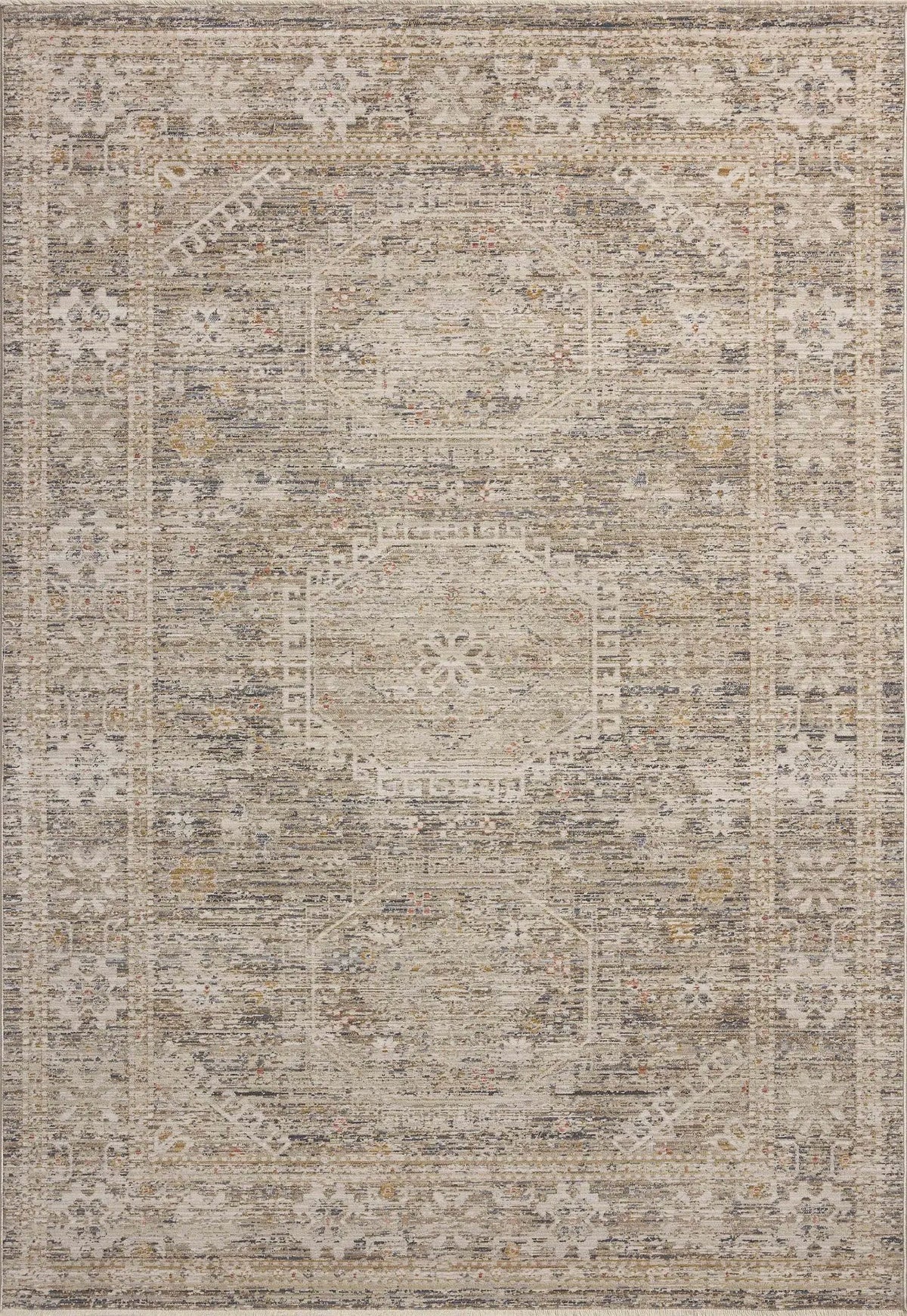 Chris Loves Julia x Loloi Ida IDA-01 Taupe / Multi Rug - main flat