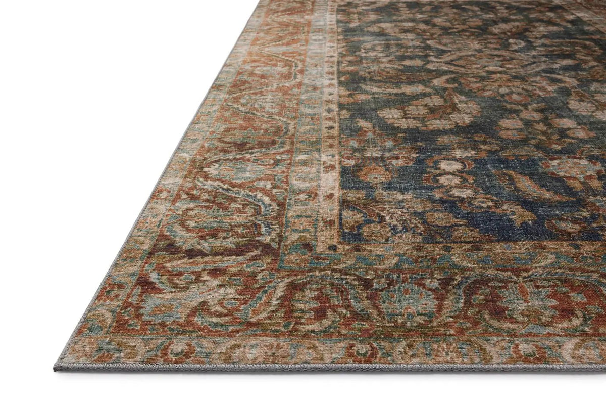 Chris Loves Julia x Loloi Jules 10-Jul Ocean / Spice Rug - rug corner