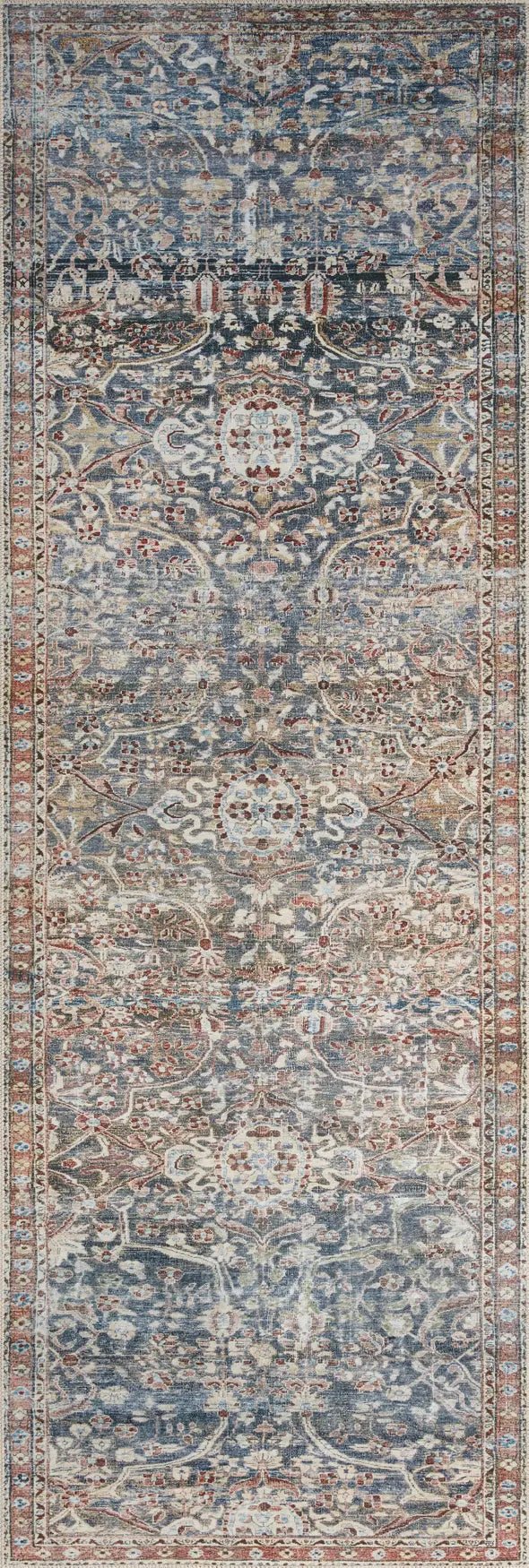 Chris Loves Julia x Loloi Jules 6-Jul Denim / Spice Rug - runner flat