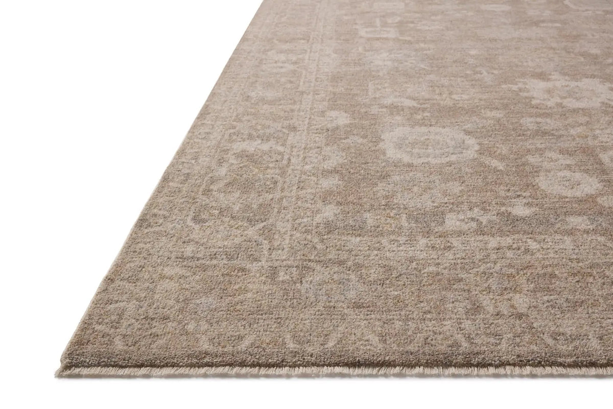 Chris Loves Julia x Loloi Louisa LOI-03 Taupe / Ivory Rug - rug corner