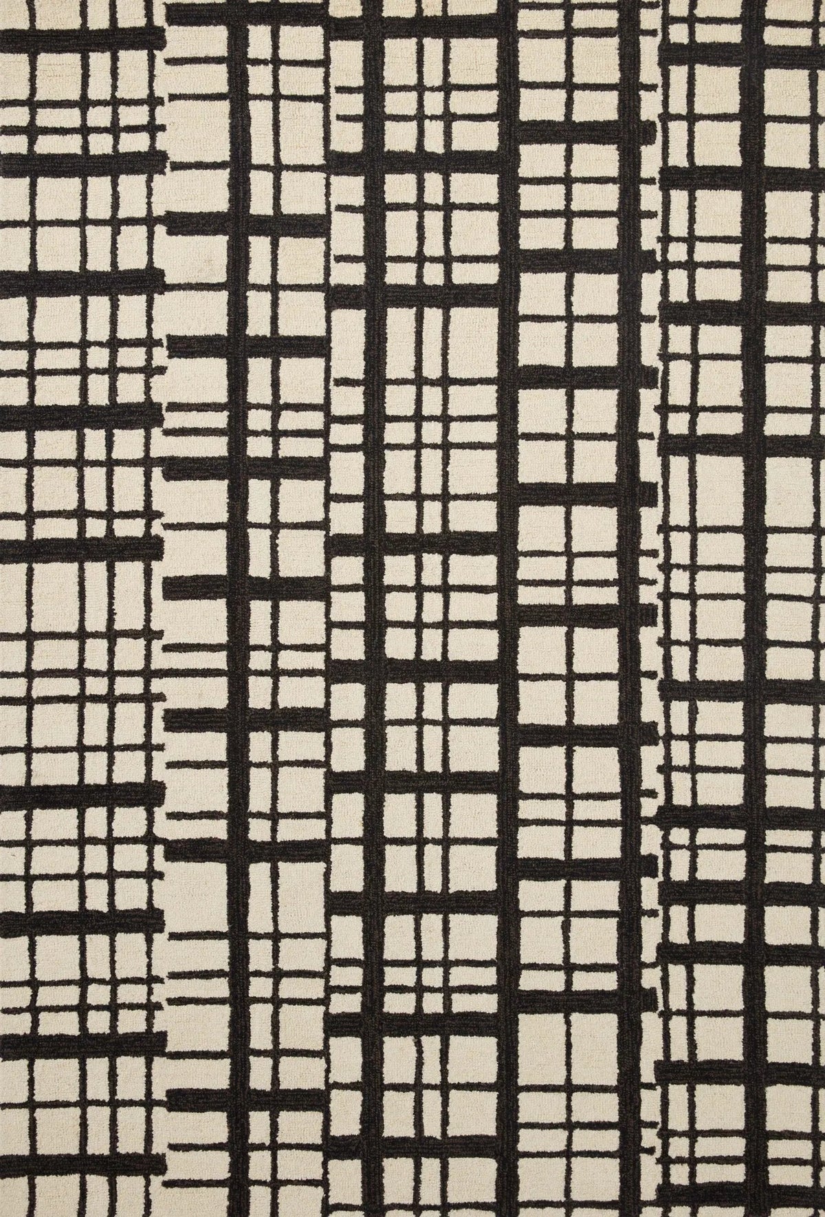 Chris Loves Julia x Loloi Polly POL-02 Black / Ivory Rug - main flat