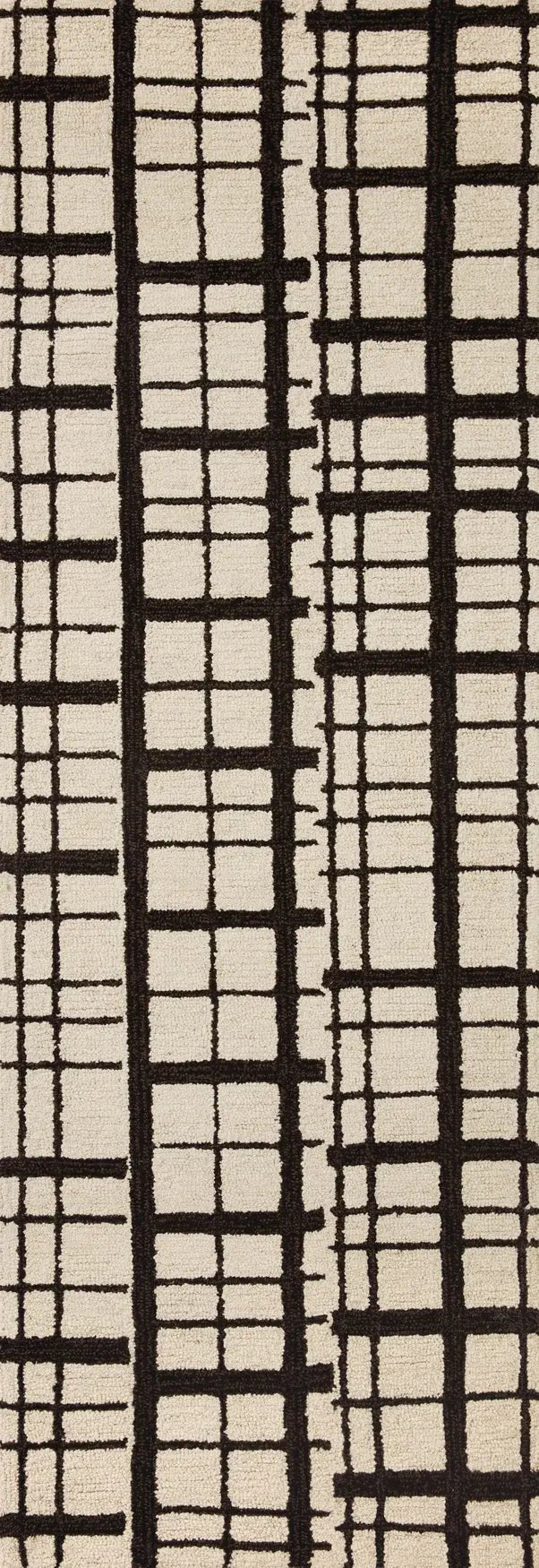 Chris Loves Julia x Loloi Polly POL-02 Black / Ivory Rug - runner flat