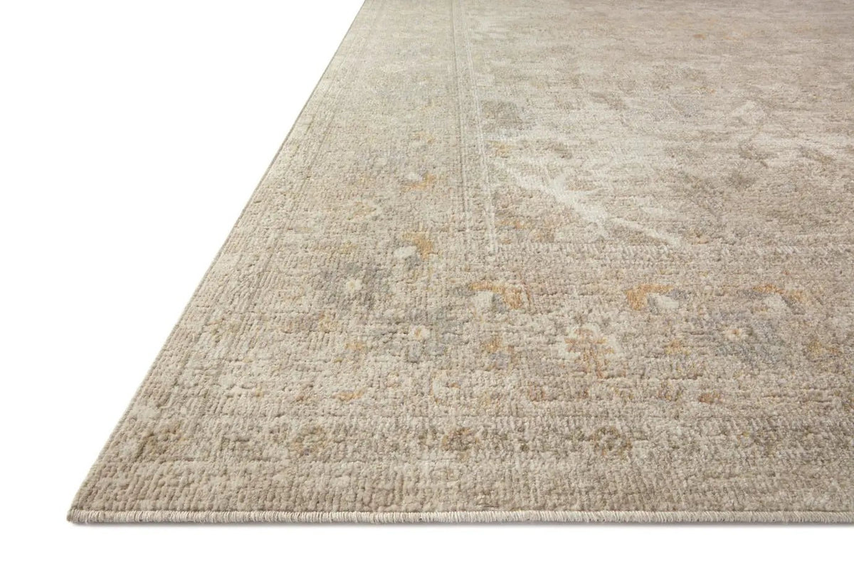 Chris Loves Julia x Loloi Rosemarie ROE-02 Ivory / Natural Rug - rug corner