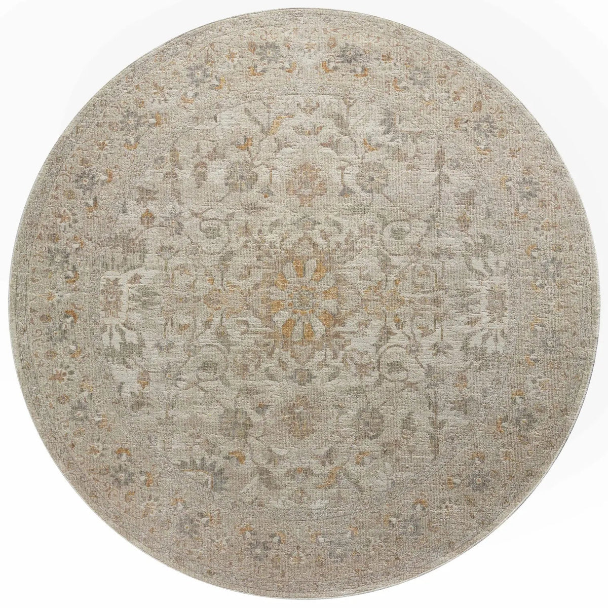 Chris Loves Julia x Loloi Rosemarie ROE-02 Ivory / Natural Rug - round flat