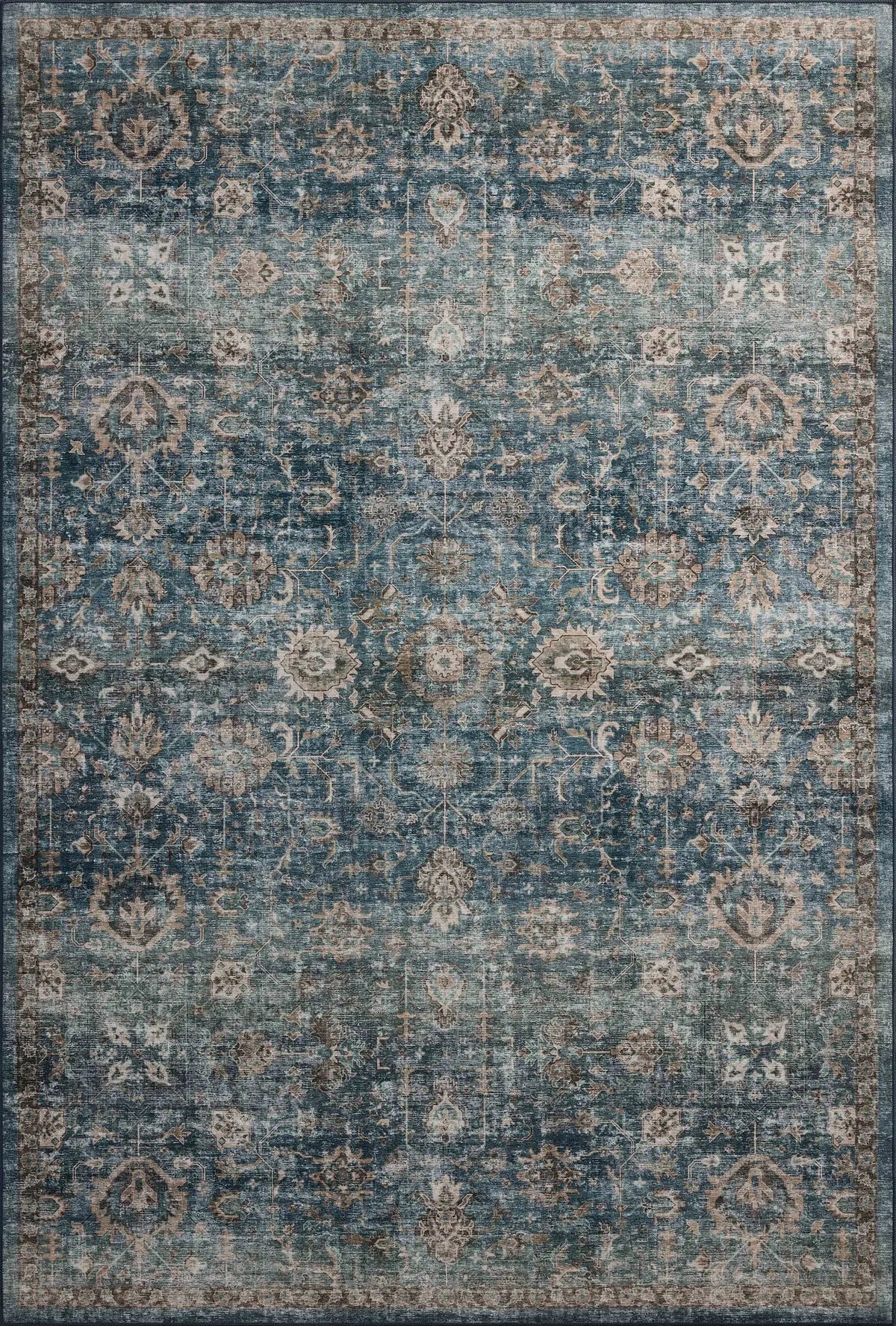 Loloi Anniston ANS-02 Lagoon / Natural Rug - main flat