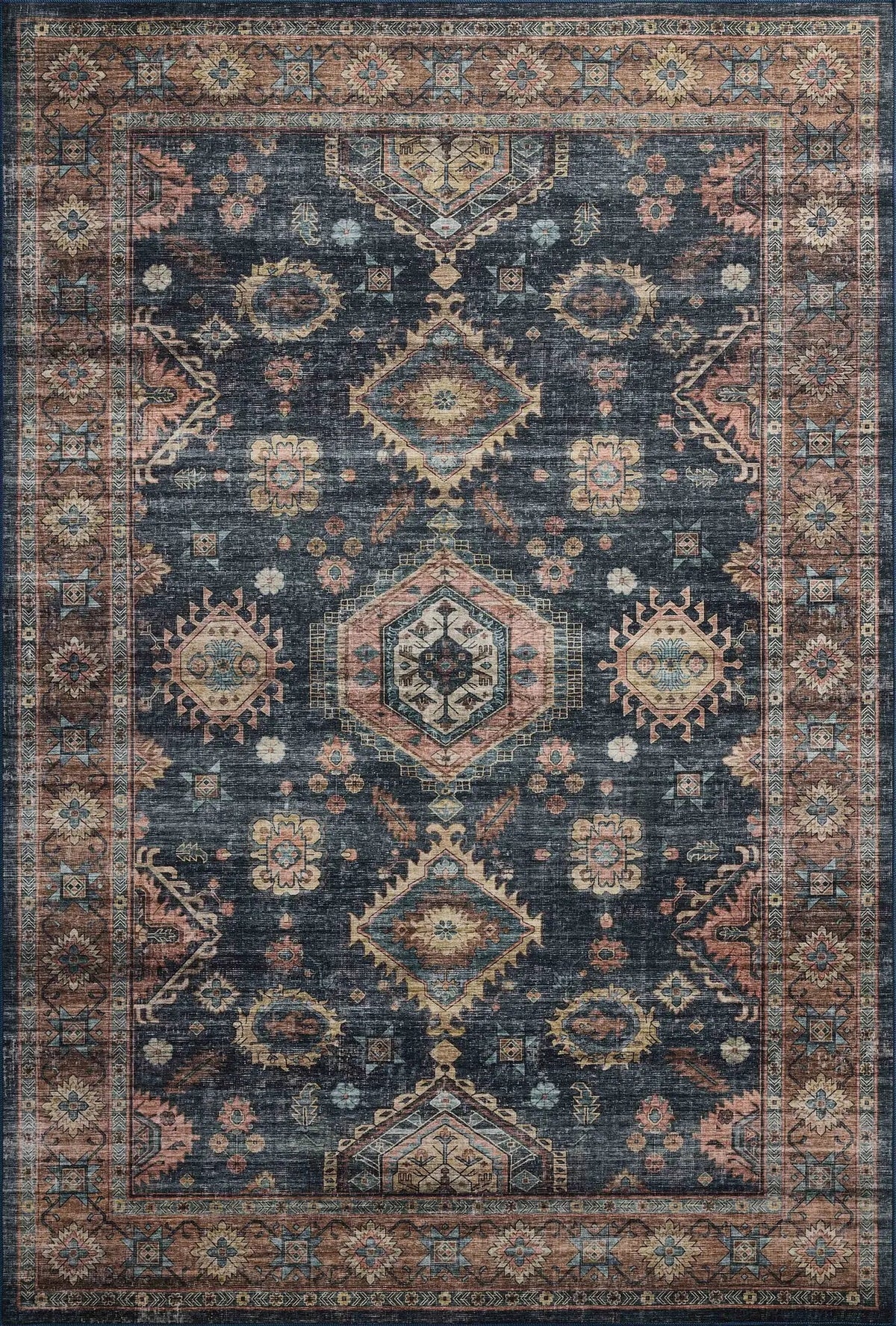 Loloi Anniston ANS-03 Denim / Sunset Rug - main flat