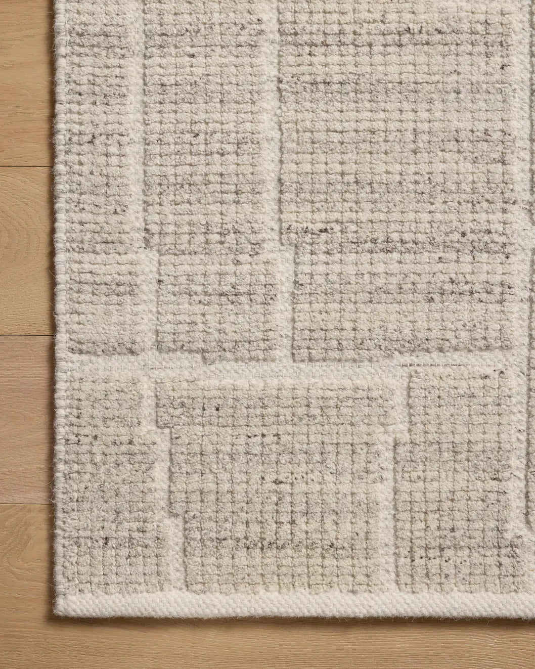 Loloi Asha ASA-01 Dove Rug - corner on wood