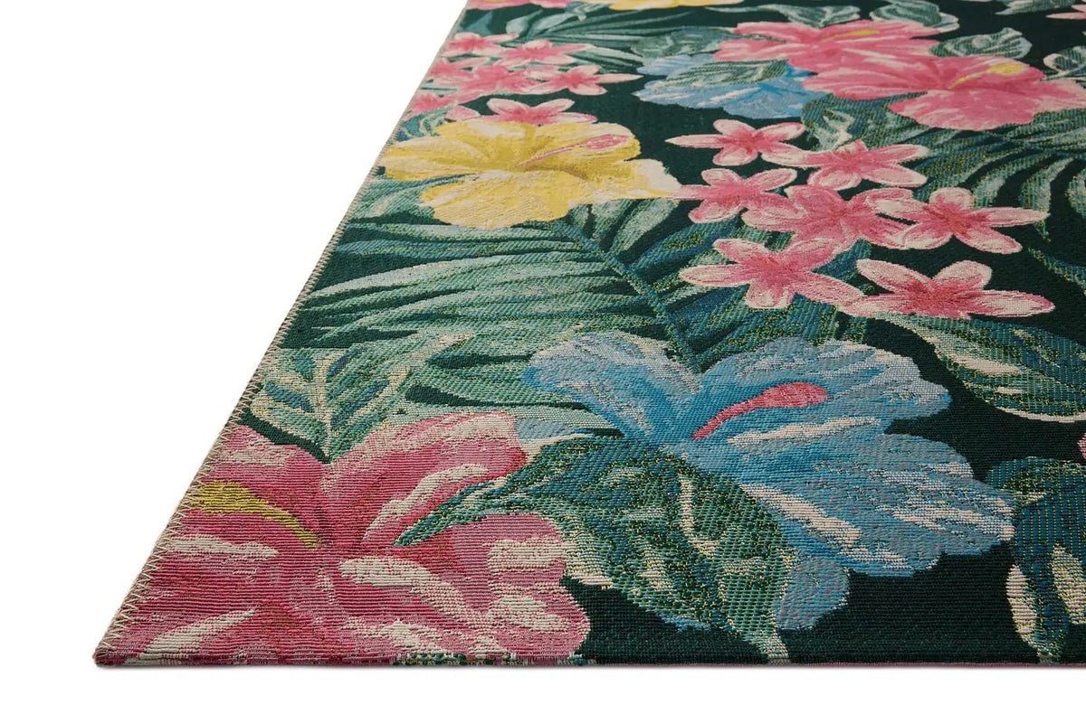 Loloi Botanical BOT-03 Midnight / Multi Rug - rug corner