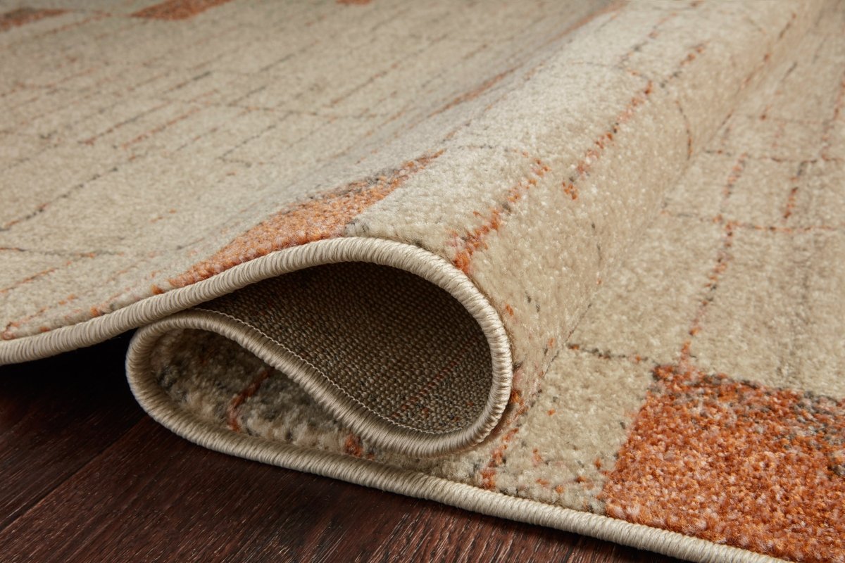 Loloi Bowery Bow-02 Tangerine/Taupe Rugs.