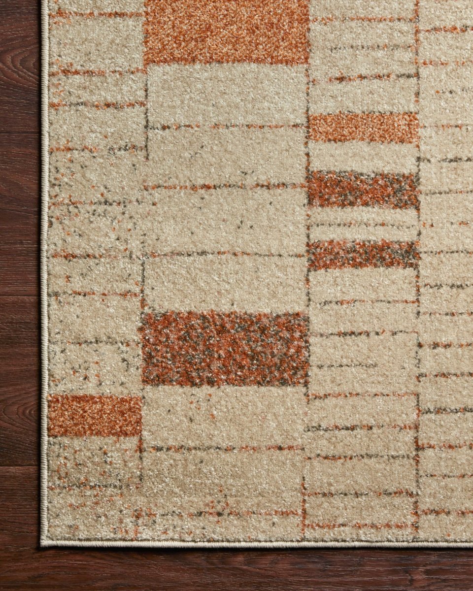Loloi Bowery Bow-02 Tangerine/Taupe Rugs.