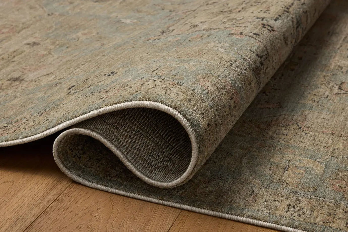 Loloi Briar BRR-01 Sky / Moss Rug - pile height