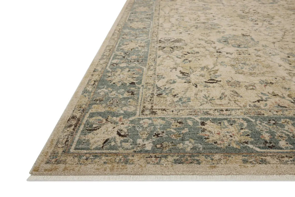 Loloi Briar BRR-05 Ant. Ivory / Blue Rug - rug corner