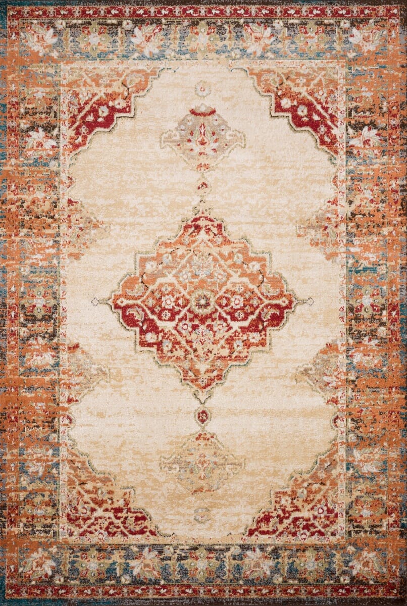 Loloi Isadora Isa-04 Ant. Ivory / Sunset Rugs.
