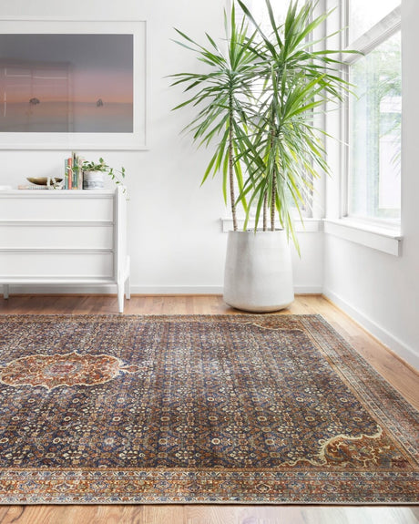 Loloi Layla Lay-09 Cobalt Blue / Spice Rugs.
