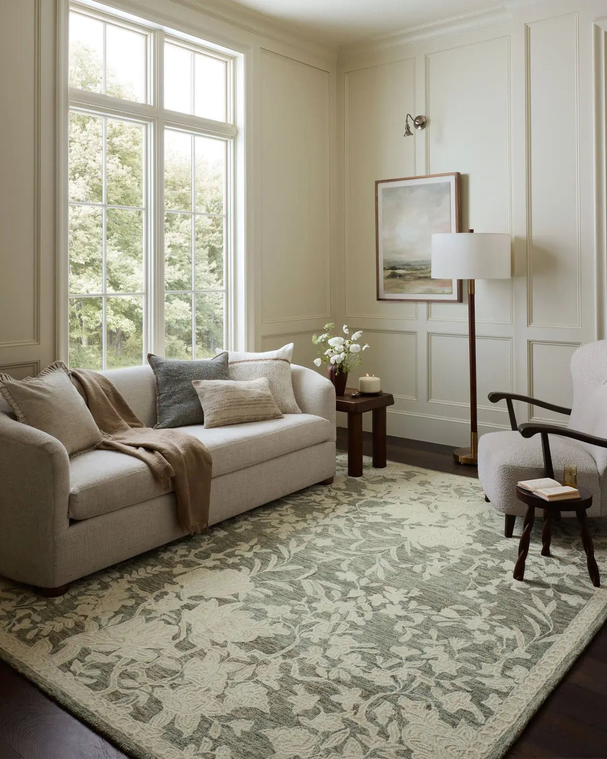Loloi Lenore LNO-02 Lagoon / Wheat Rug - room scene 3