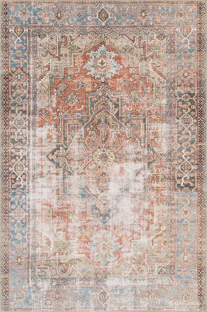 Loloi Loren Lq-15 Terracotta / Sky Rugs.