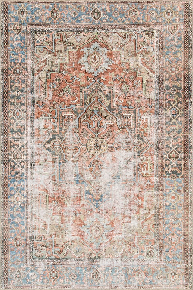 Loloi Loren Lq-15 Terracotta / Sky Rugs.