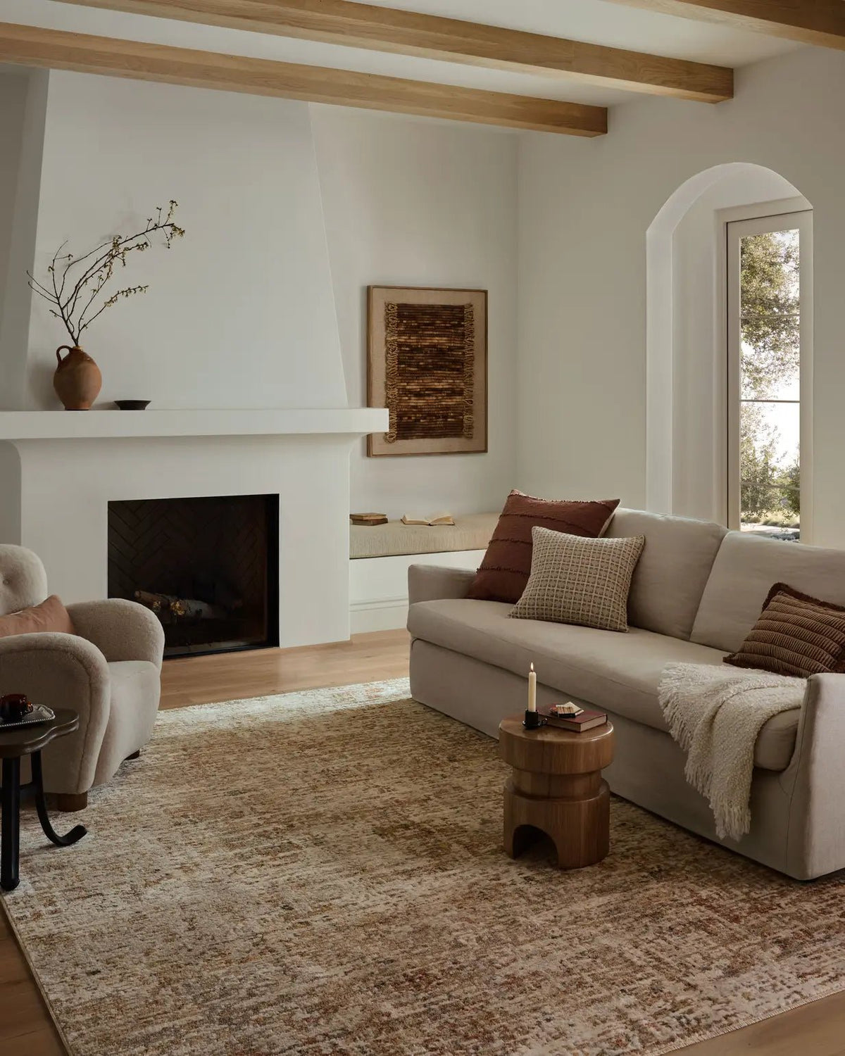 Loloi Nellie NEL-02 Natural / Sunset Rug - room scene 3