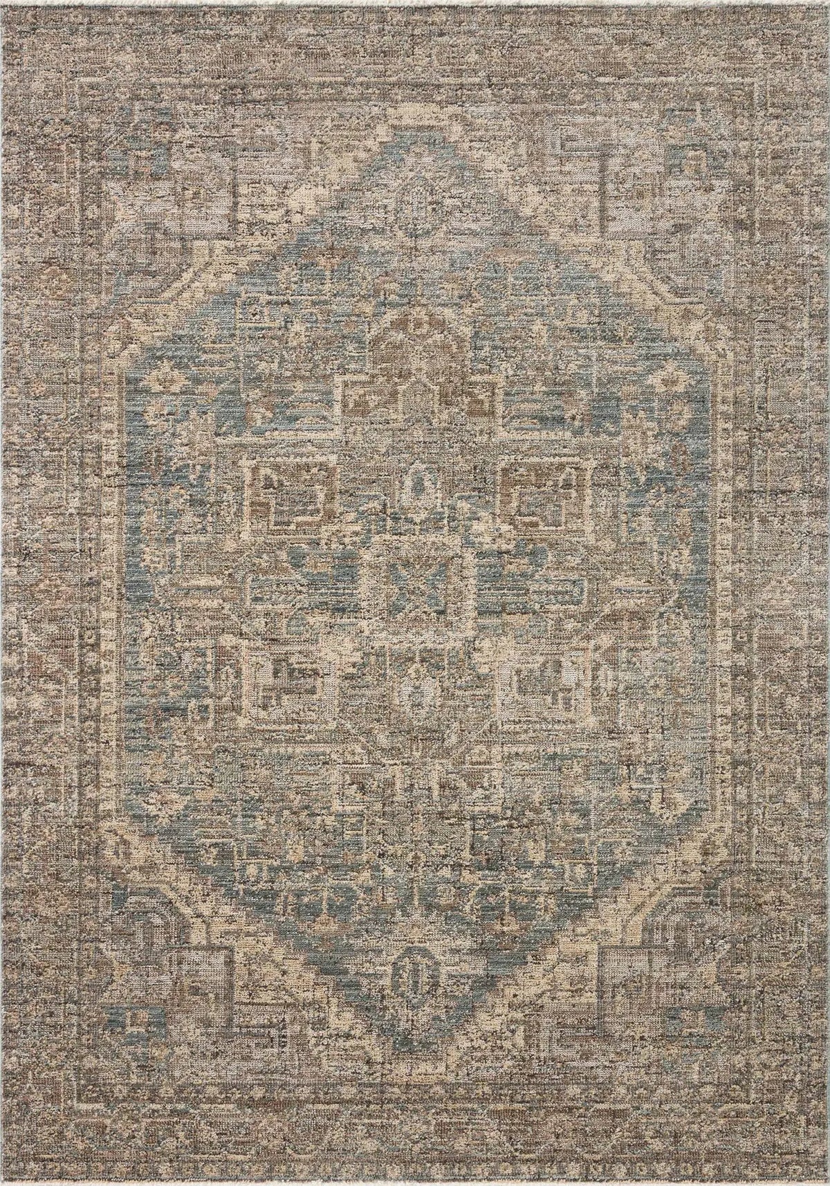 Loloi Priscilla PRL-04 Blue / Bark Rug - main flat