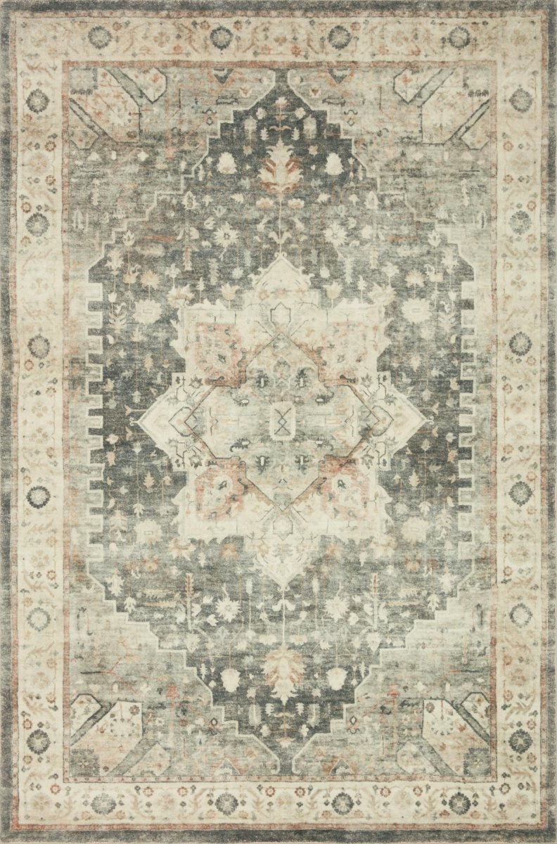 Loloi Rosette Ros-09 Slate/Ivory Rugs.