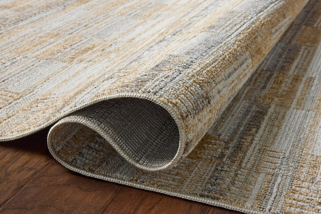 Loloi Roxie ROX-03 Contemporary Power Loomed Granite, Gold Rug