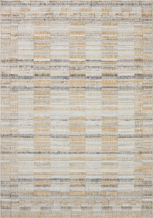 Loloi Roxie ROX-03 Contemporary Power Loomed Granite, Gold Rug