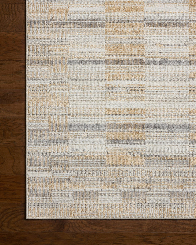 Loloi Roxie ROX-03 Contemporary Power Loomed Granite, Gold Rug