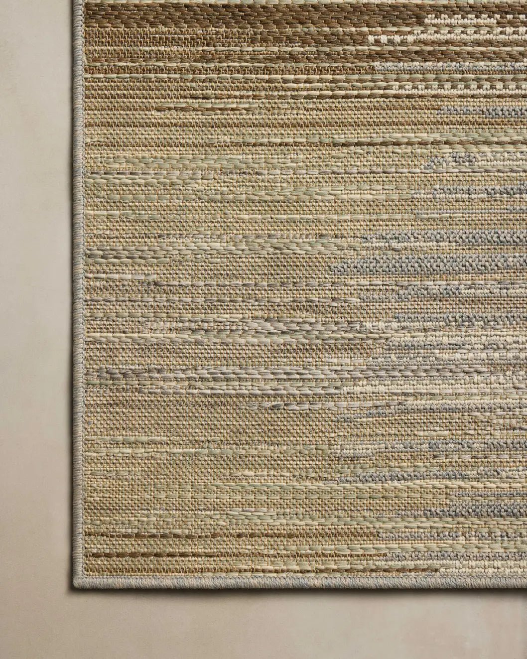 Loloi Saylor SAY-03 Earth / Natural Rug - corner on wood