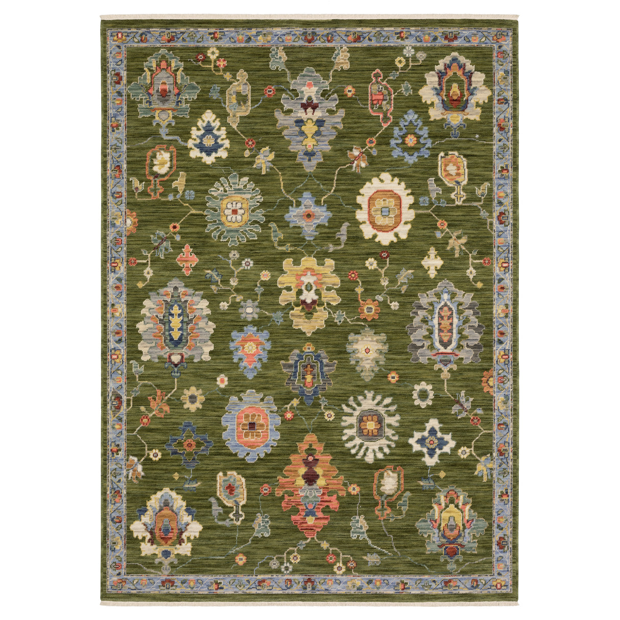 Oriental Weavers Sphinx LUCCA 2863E Green Floral Rugs