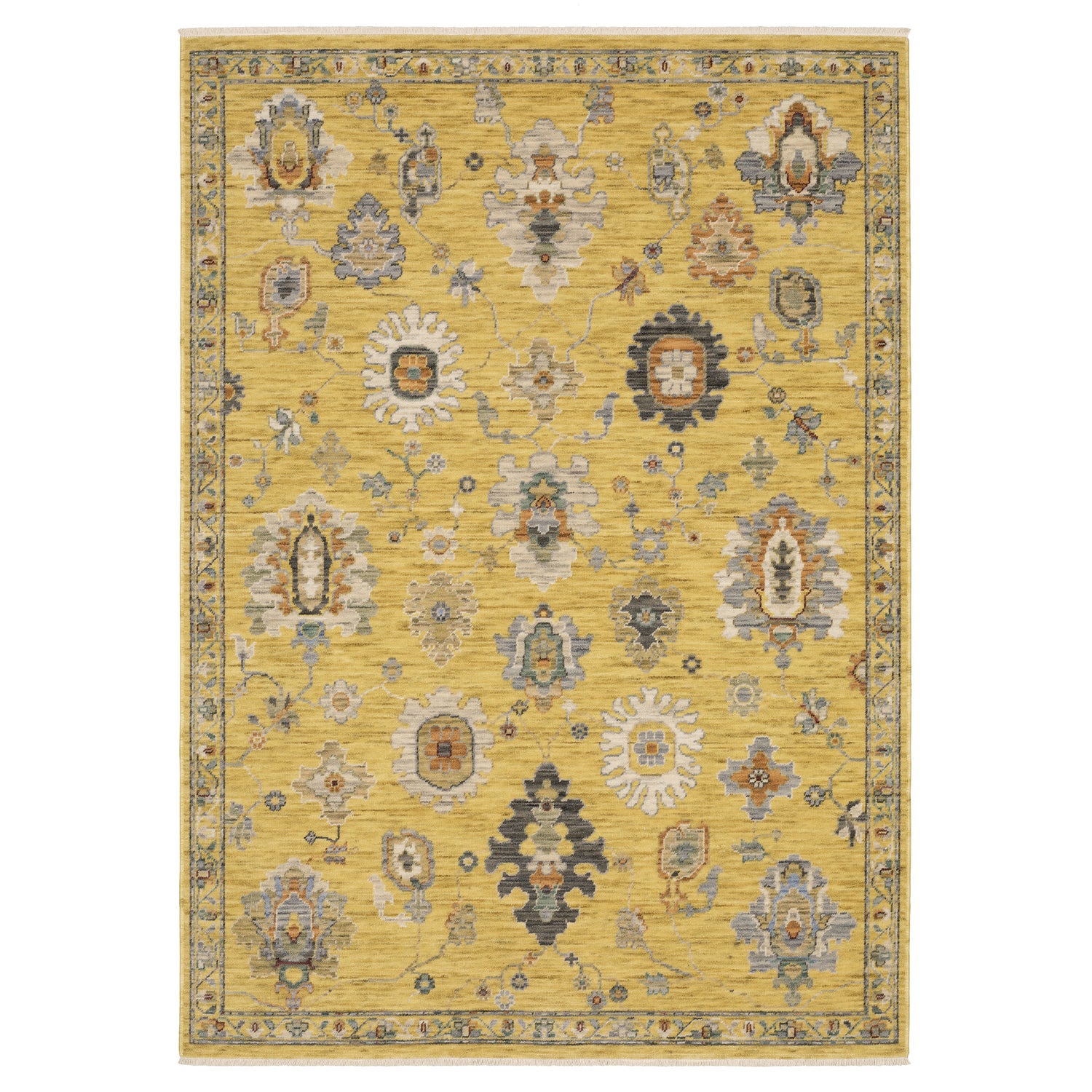 Oriental Weavers Sphinx LUCCA 2863G Yellow Floral Rugs