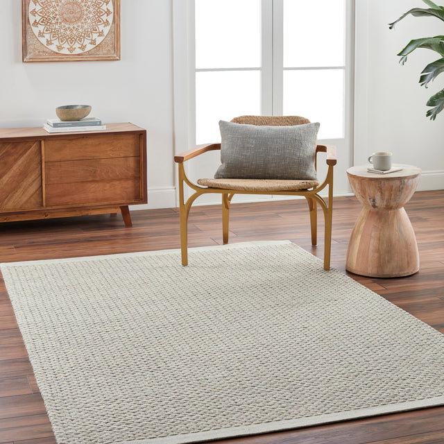 Surya Lumi Lum-2301 Cream, Light Gray, Black Rug.