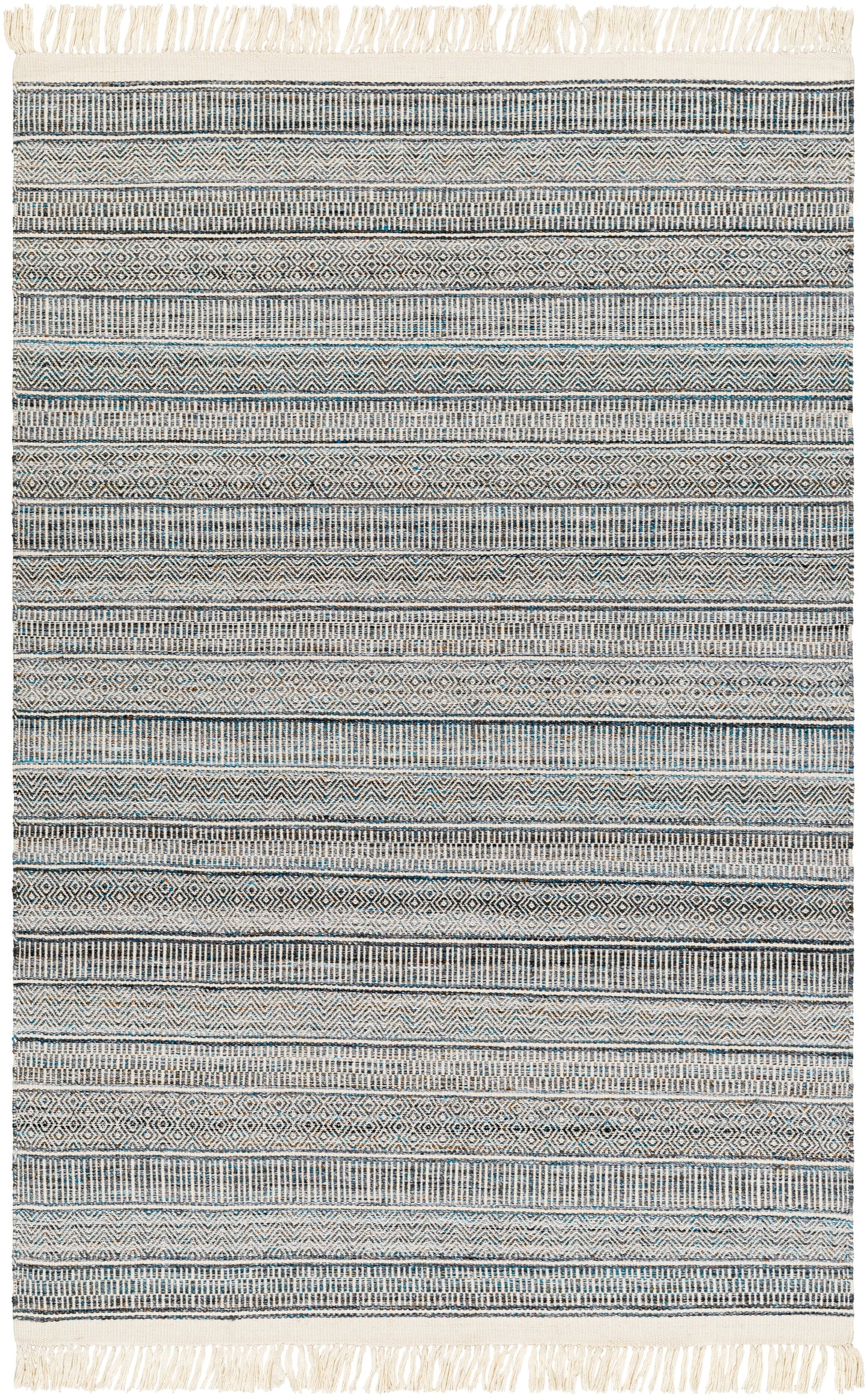 Surya Lily Lyi-2306 Beige, Charcoal, Bright Blue, Medium Brown Rug.