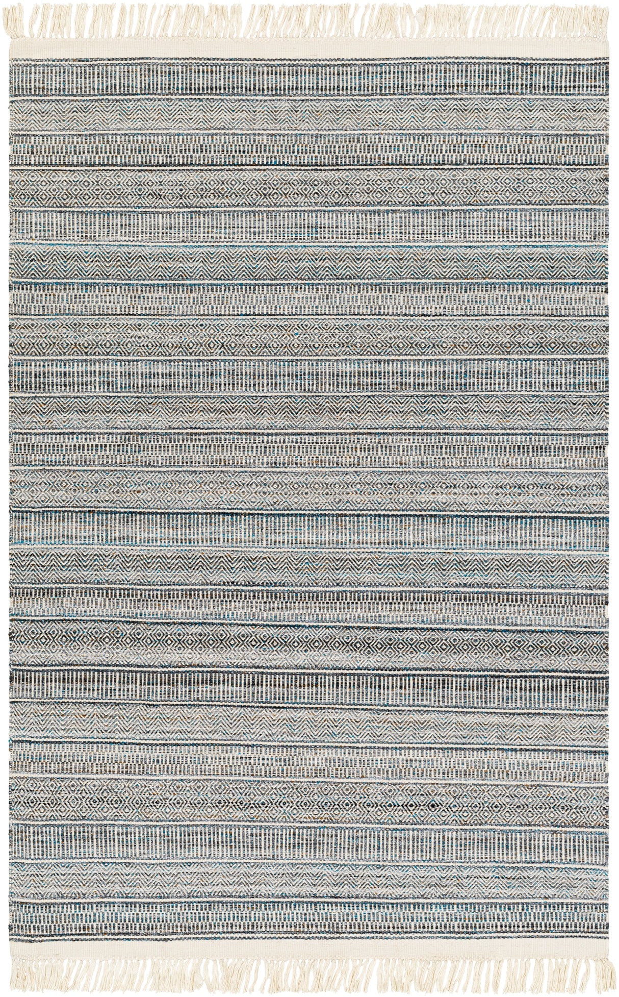 Surya Lily Lyi-2306 Beige, Charcoal, Bright Blue, Medium Brown Rug.
