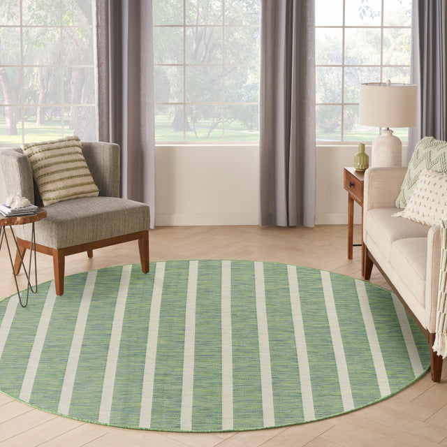 Nourison Positano POS03 Machine Made Blue, Green, Ivory Rug