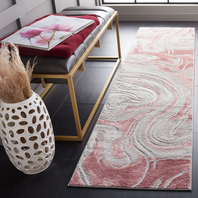 Safavieh Meadow Mdw553G Light Grey/Pink Rug.