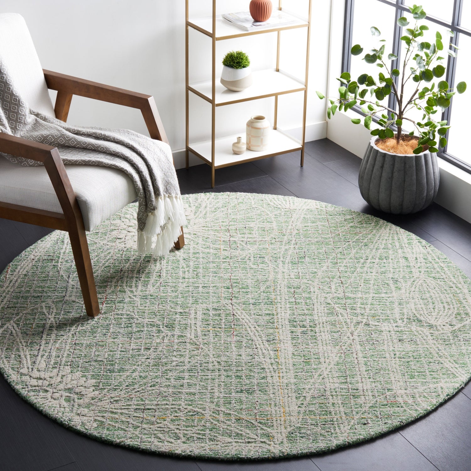 Safavieh Metro Met875Y Green/Ivory Rug.