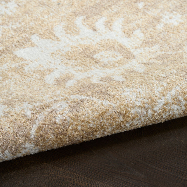 Nourison Astra Machine Washable ASW19 Machine Made Ivory, Gold Rug