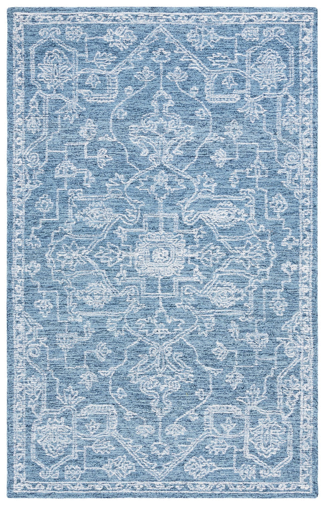 Safavieh Micro-Loop Mlp428M Blue/Ivory Rug.