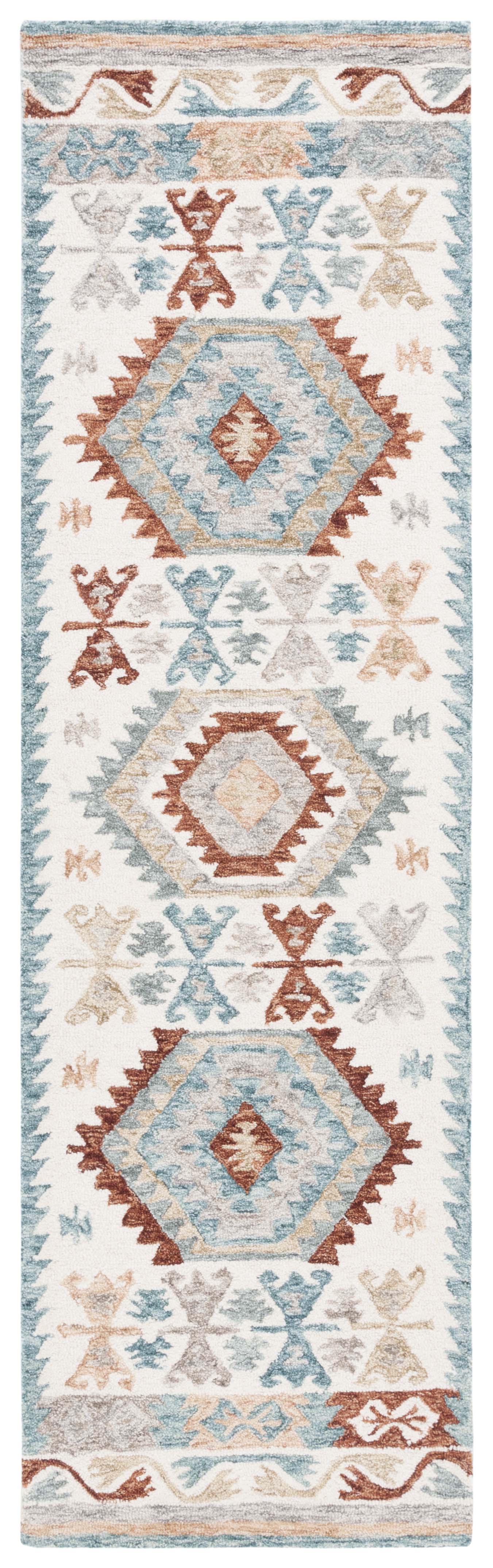 Safavieh Micro-Loop Mlp475M Ivory/Blue Rug.