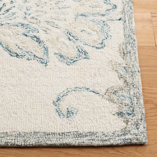 Safavieh Micro-Loop Mlp477A Ivory/Blue Rug.