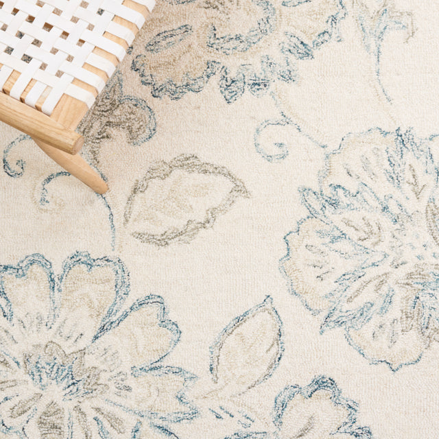 Safavieh Micro-Loop Mlp477A Ivory/Blue Rug.