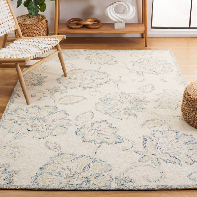 Safavieh Micro-Loop Mlp477A Ivory/Blue Rug.
