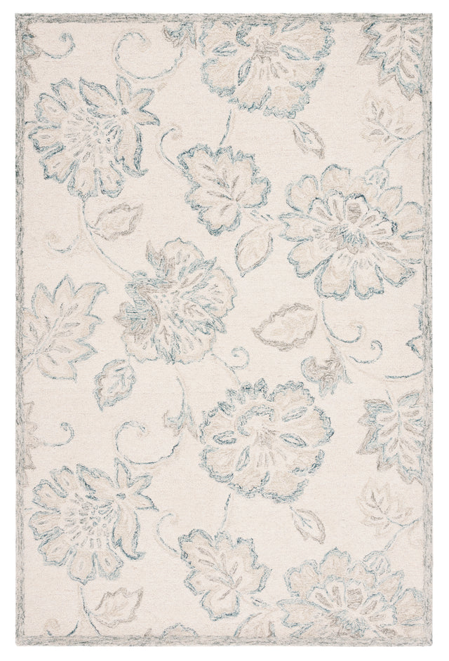 Safavieh Micro-Loop Mlp477A Ivory/Blue Rug.