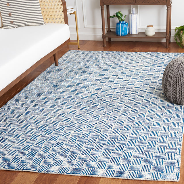 Safavieh Micro-Loop Mlp537N Navy/Ivory Rug.