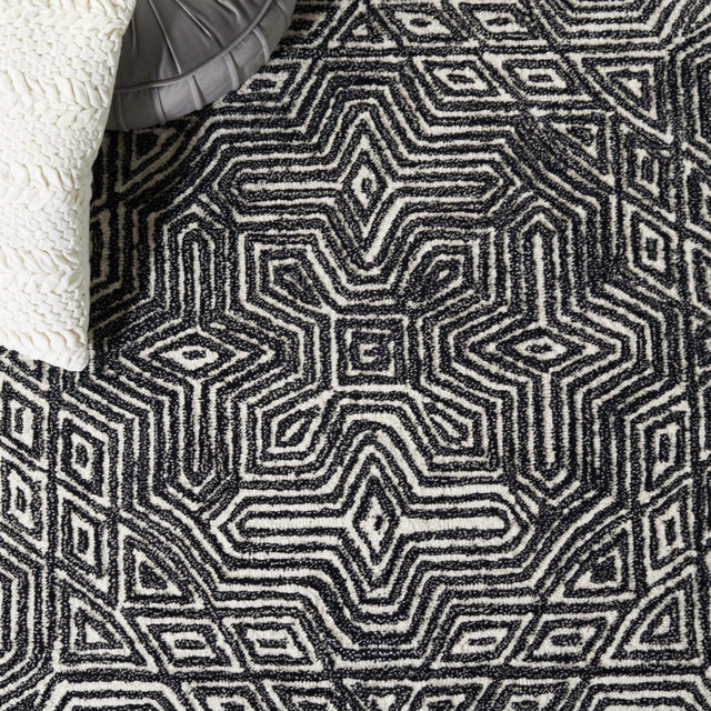 Safavieh Micro-Loop Mlp956Z Ivory/Black Rug.