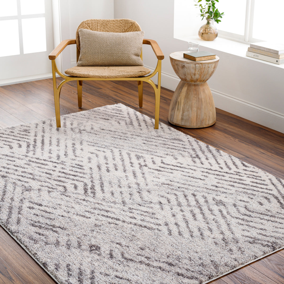 Surya Monet Mmo-2305 Light Silver, Pale Slate, Metallic - Silver Rug.