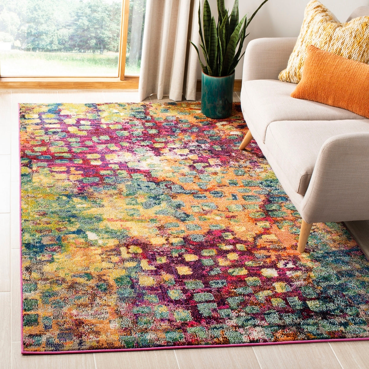 Safavieh Monaco Mnc225D Pink / Multi Rugs