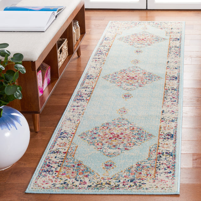 Safavieh Monaco Mnc280A Ivory/Turquoise Rug.