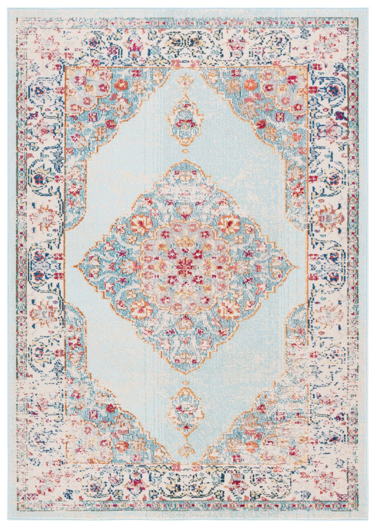 Safavieh Monaco Mnc280A Ivory/Turquoise Rug.