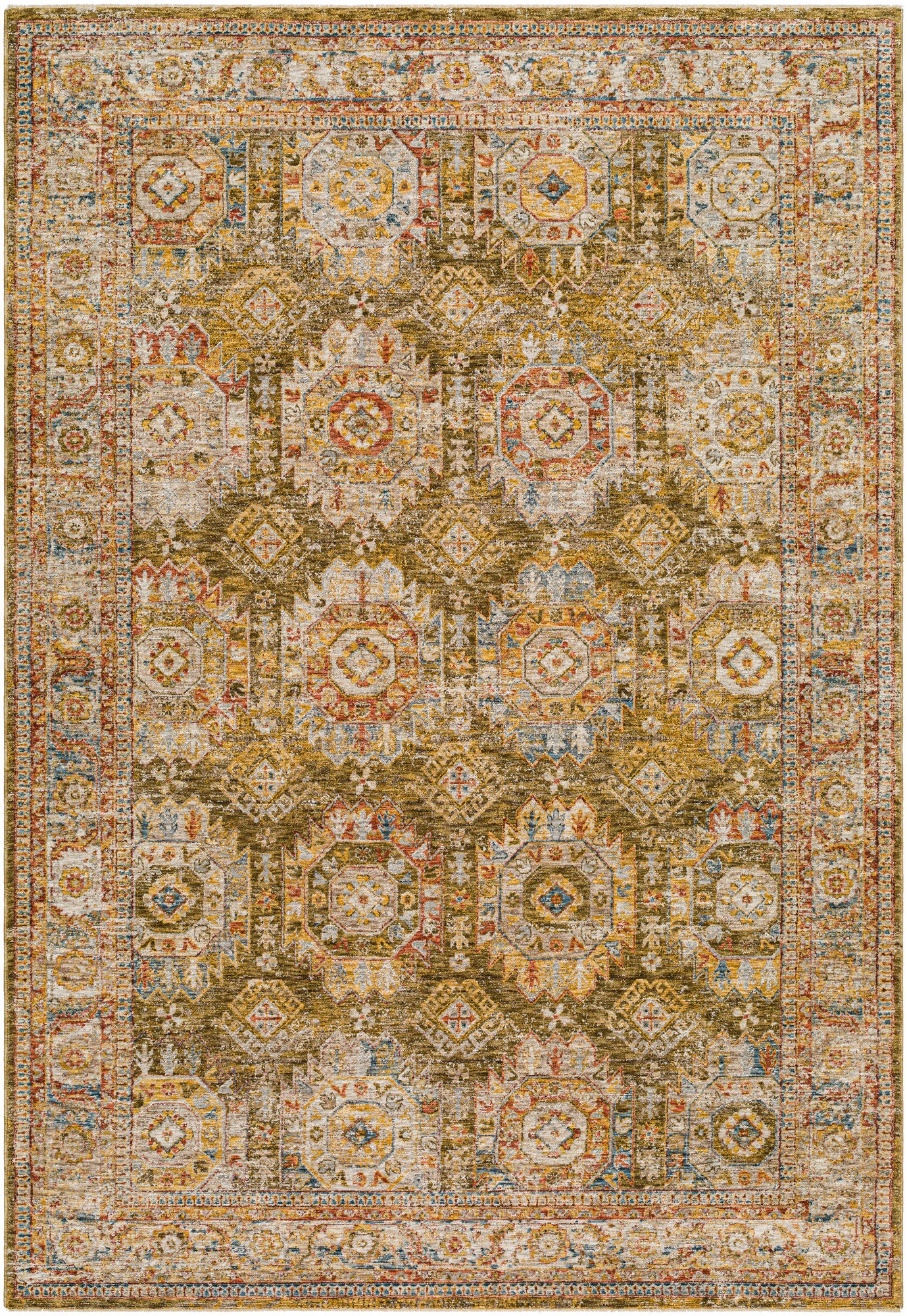 Surya Mona Lisa Mni-2304 Light Sage, Mustard, Tan, Olive, Rust, Sage Rug.